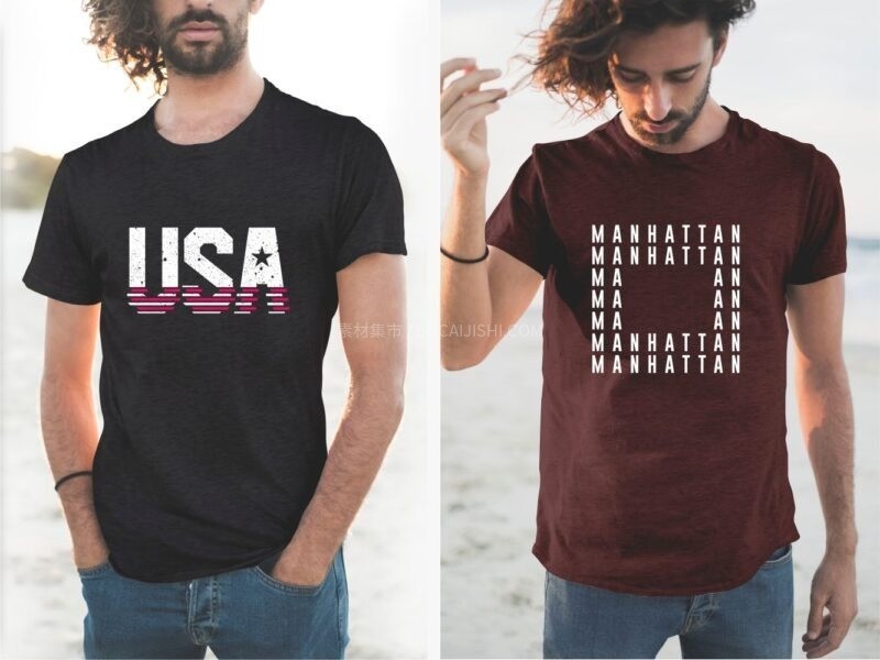 100+美式街头风格T恤印花图案AI矢量素材